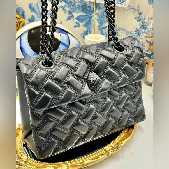 🆕 KURT GEIGER LONDON 🧿 NWOT Kensington Drench Bag, Black - Picture 8 of 16